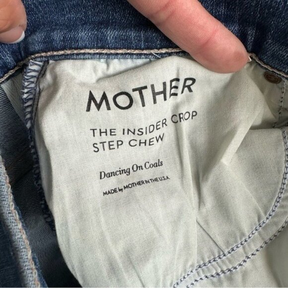 MOTHER The Insider Crop Step ChewJeans 27 Dancing On Coals Blue - Picture 15 of 16